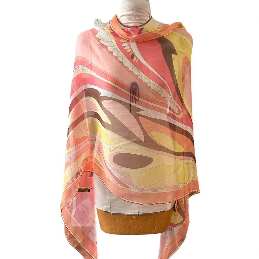 Emilio PUCCI silk chiffon scarf or stole - Picture 3 of 8
